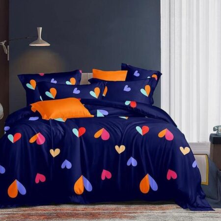 Blue Love Duvet with Matching Pillowcases and Bedspread Set Finest Cotton Doesn't Shred nor Fade (4 by 6, 6 by 6, 6 by 7, 7 by 7)