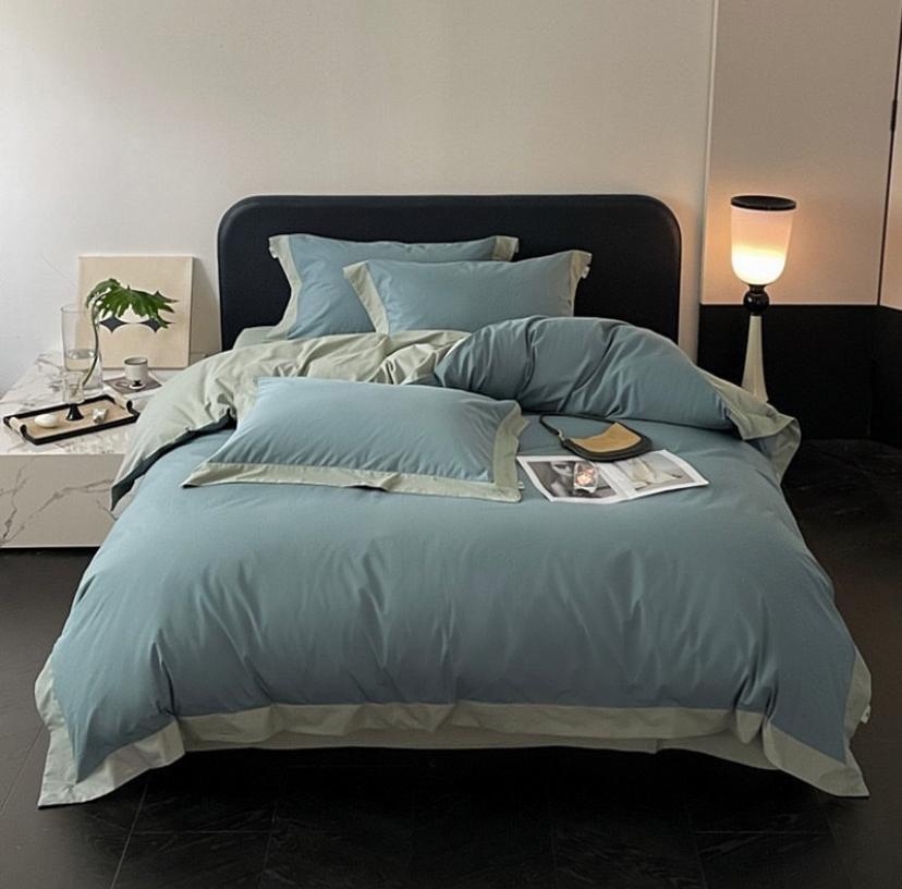 Blue Luxury Duvet and Duvet Cover Set, Luxury Quality Pure Polish Cotton, Ultra Soft Breathable and Washable 1 Double Padded Duvet, 1Duvet Cover, 1 Bedspread and 2/4 Matching Pillowcases Set 4 by 6, 6 by 6, 6 by 7, 7 by 7 Sizes