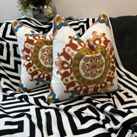 Home Decor Bohemian Washable Throw Pillow 18x 18 Inch Filled Throw Cushion for Couch Sofa Decorative Pillow Perfect for Decor