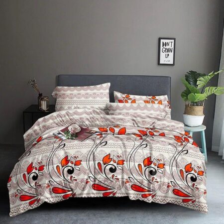 Flower Bedding Set- 100% Shred and Fade Resistance Cotton, Duvet, Fitted Sheet and Matching Pillowcases Bedding Set (4 by 6, 6 by 6, 6 by 7, 7 by 7) Washable