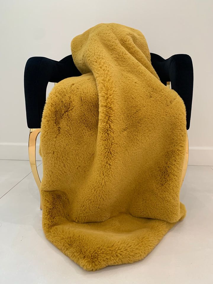 Faux Fur Double Sided Throw Blanket- Durable, Super Lush and Soft, Fluffy and Comfy Perfect Gift Throw Blanket for Couch, Living Room, Bed, Sofa