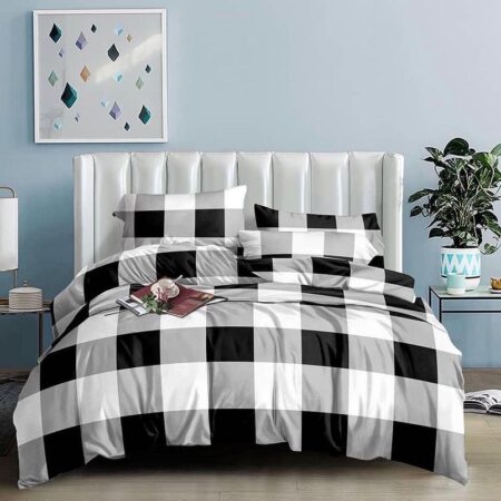 Check Pattern Bedspread Matching Pillowcases Set Doesn't Shred Nor Fade Perfect for any Decor (4 by 6, 6 by 6, 6 by 7, 7 by 7)