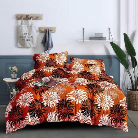 6 Pieces Chrysanthemum Flowers Soft Bedding Set- Duvet Fitted Sheet and Matching Pillowcases Set Lightweight and Breathable (4 by 6, 6 by 7, 6 by 7, 7 by 7)