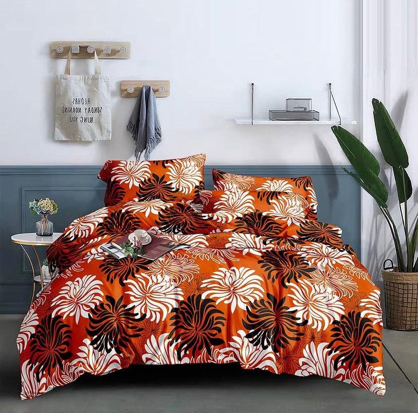 6 Pieces Chrysanthemum Flowers Soft Bedding Set- Duvet Fitted Sheet and Matching Pillowcases Set Lightweight and Breathable (4 by 6, 6 by 7, 6 by 7, 7 by 7)