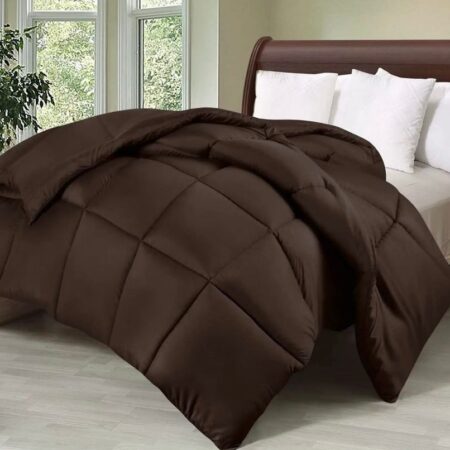 Coffee Brown Duvet Set, High Quality Soft and Breathable Coffee Brown Cotton Bedding Set (Sizes: 4by6, 6by6, 6by7, 7by7)