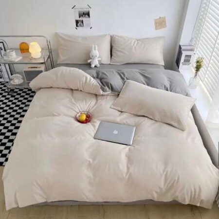 Grey Reversible Duvet Set 4 by 6, 6 by 6, 6 by 6, 7 by 7