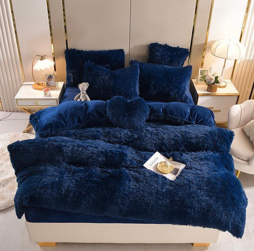 Faux Fur Shaggy Duvet Set - Warm Cozy and Plush Fur Bedding Set, 4/6-Pieces 1 Fluffy Duvet + 1 Bedspread and 2/4 Pillowcases Set - Image 2