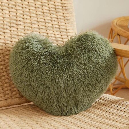 Green Heart throw Pillow - Pillow for Decoration, Fluffy Beautiful Throw Pillow for Bedroom, Couch, Sofa, Perfect Gift