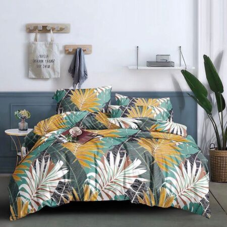 Fern Duvet Set 4 Pillowcases Bedsheet Doesn't Fade nor Shred Finest Cotton Duvet