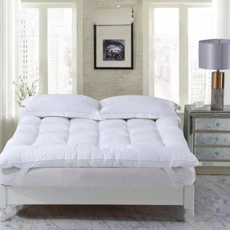 100% Cotton Cover Breathable Mattress Topper - Skin-friendly and Fluffy Filled Topper Doesn't Shred nor Fade (4 by 6, 4.5 by 6, 6 by 6, 6 by 7, 7 by 7) White