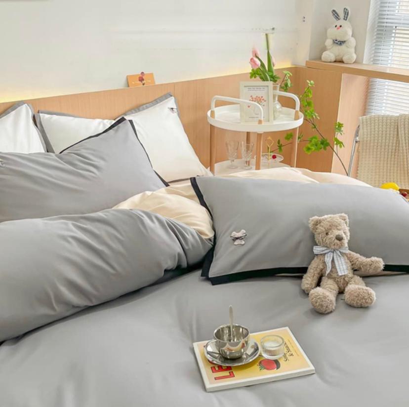 All Season Duvet Cover and Double Padded Thick Duvet Set - Soft and Breathable, Luxury Polish Cotton Complete Bedding Sets (4 by 6, 6 by 6, 6 by 7, 7 by 7)|Gray - Image 3