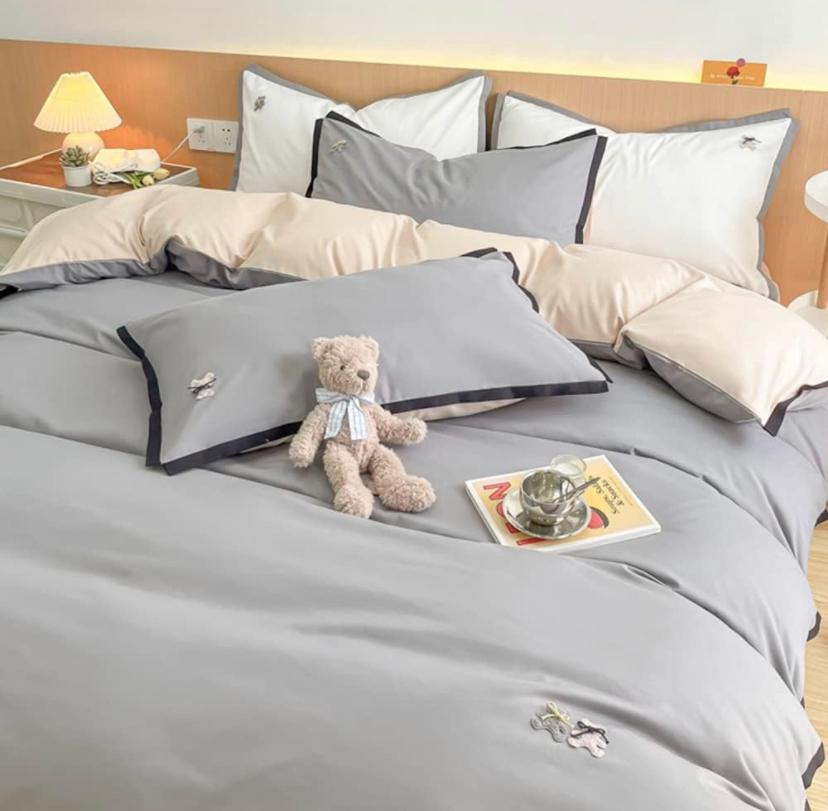 All Season Duvet Cover and Double Padded Thick Duvet Set - Soft and Breathable, Luxury Polish Cotton Complete Bedding Sets (4 by 6, 6 by 6, 6 by 7, 7 by 7)|Gray - Image 6