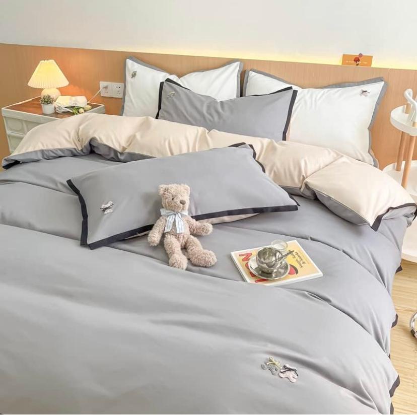 All Season Duvet Cover and Double Padded Thick Duvet Set - Soft and Breathable, Luxury Polish Cotton Complete Bedding Sets (4 by 6, 6 by 6, 6 by 7, 7 by 7)|Gray - Image 7