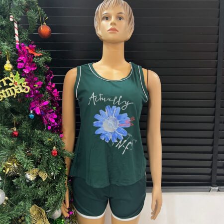 Green Actually Female pyjama set, sizes 12-14