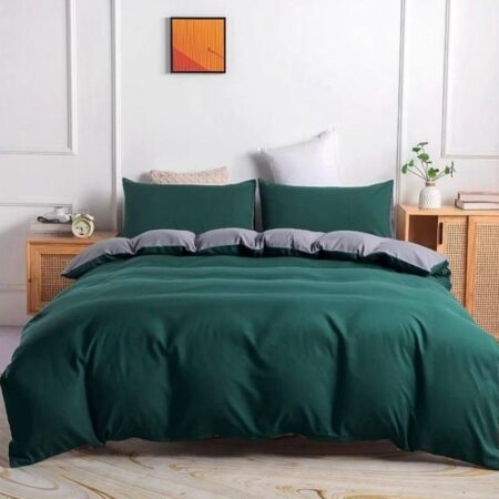 green and grey reversible duvet set