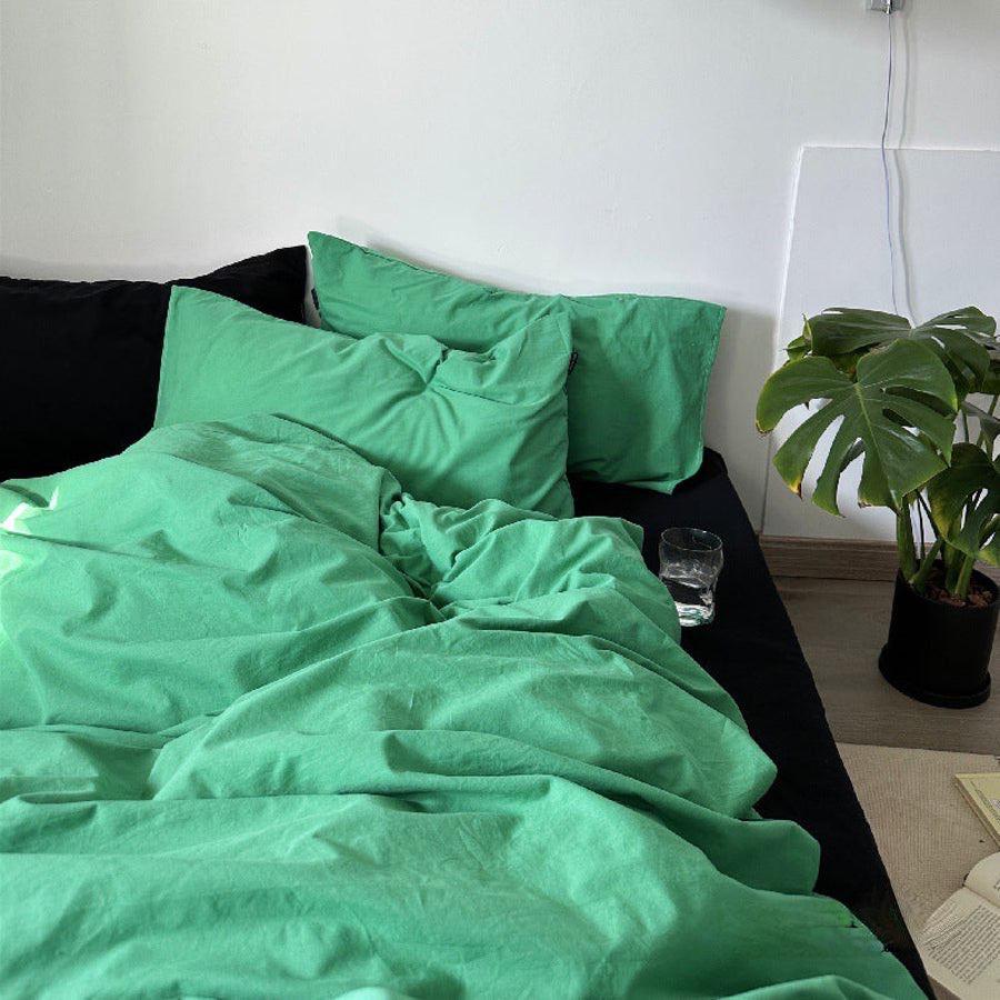 All Season Green Black Mixed Duvet Set-100% Soft and Durable Cotton Duvet with Bedsheet and Matching Pillowcases Sets Breathable and Lightweight (4 by 6, 6 by 6, 6 by 7, 7 by 7) - Image 10