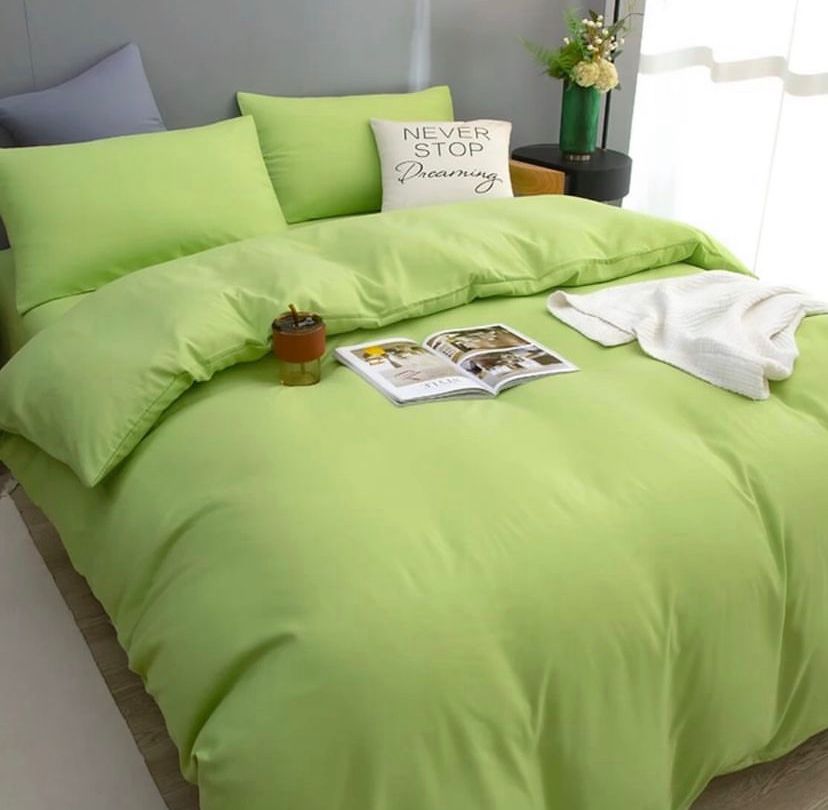 Green Duvet with Matching Pillowcases and Bedsheet Set, Quality Bedding Comforter Set, Duvet For Family, Perfect Gift (Sizes: 4 x 6, 6 x 6, 6 x 7, 7 x 7)
