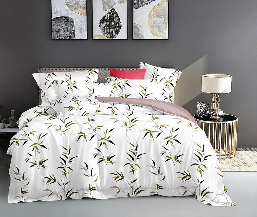 Green Fern Duvet Set +Bedsheet and Matching Pillowcases Set 4 by 6, 6 by 6, 6 by 7, 7 by 7 Sizes
