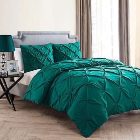 Green Pintuck Duvet Set, Available in 4.5 by 6, 6 by 6, 6 by 7, 7 by 7