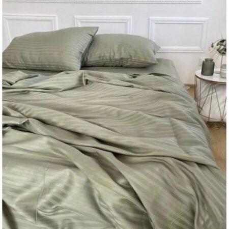 100% Cotton Stripes Green Bedsheet