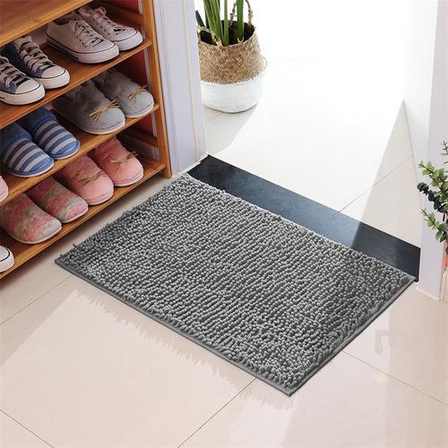 Soft Shaggy Chenille Bathroom Mat - Water Absorbent and Non-Slip, Soft and Warm Bath Mat for Bathroom, Kitchen, Entryway, Home Decor (Grey )|40x 60