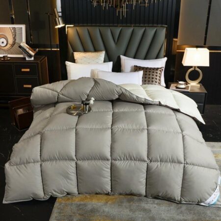 Grey Reversible Double Padded Soothing Duvet Set,  Fluffy Soft, Skin Friendly and Durable Double Padded Duvet + Matching Pillowcases and Bedsheet Set (4 by 6, 6 by 6, 6 by 7, 7 by 7)