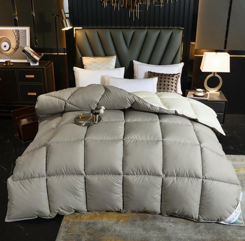 Grey Reversible Double Padded Soothing Duvet Set, Fluffy Soft, Skin Friendly and Durable Double Padded Duvet + Matching Pillowcases and Bedsheet Set (4 by 6, 6 by 6, 6 by 7, 7 by 7)