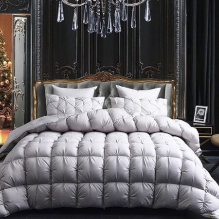 Grey Double Padded Pintuck Duvet Set