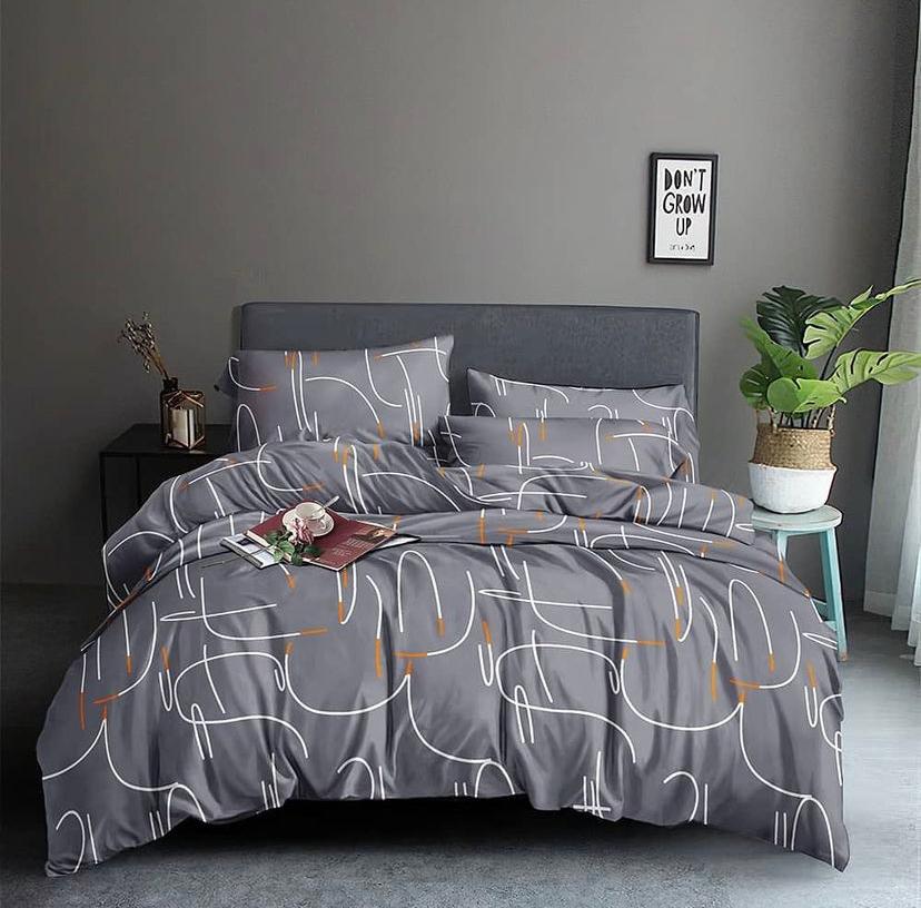 100% Finest Cotton Grey Duvet Set-Doesn't Shred nor Fade Comfortable and Lightweight Matching Pillowcases and Bedspread (4 by 6, 6 b 7, 6 by 7, 7 by 7)