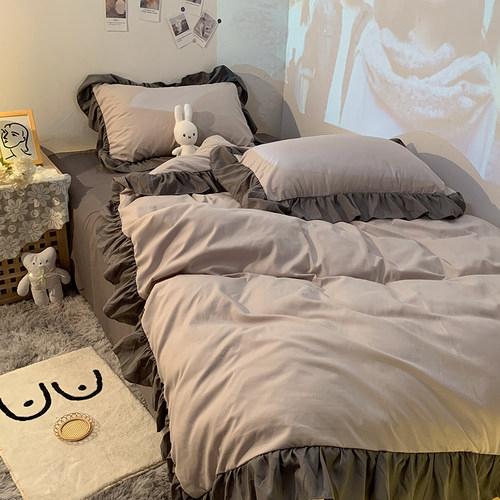 Premium Quality Executive Grey Duvet Set - Soft Ruffle Skirt 5-7 Pieces (1Duvet 1Duvet Cover 1Bedsheet and Matching Pillowcases 4 by 6, 6 by 6, 6 by 7, 7 by 7) - Image 3
