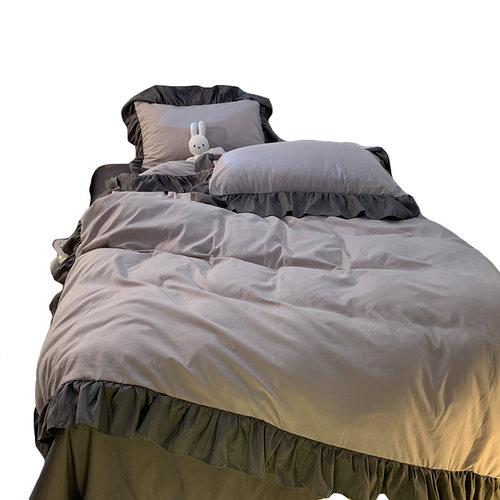Premium Quality Executive Grey Duvet Set - Soft Ruffle Skirt 5-7 Pieces (1Duvet 1Duvet Cover 1Bedsheet and Matching Pillowcases 4 by 6, 6 by 6, 6 by 7, 7 by 7) - Image 5