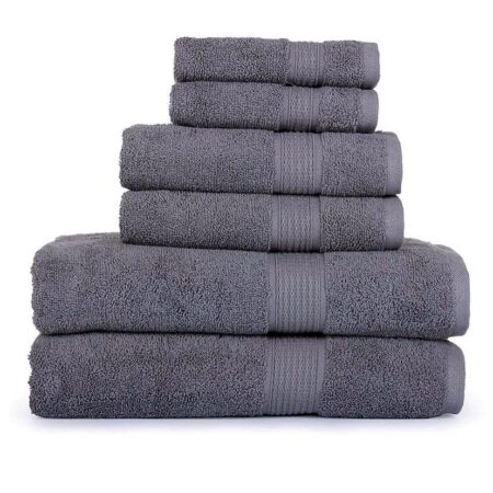 Grey Bath Towel Set, 6 in 1, 5 in 1, Medium, Large, Extra Large
