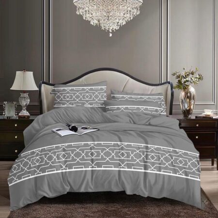 Grey Bedsheet and Pillowcases Set Body Friendly Doesn't Shred Fade Resistance 4 by 6, 6 by 6, 6 by 7, 7 by 7