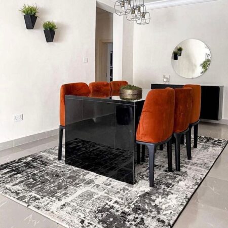 Grey White Turkish Decorative Rug for Living Room Bedroom Dinning (4ft by 6ft, 5ft by 7ft, 7ft by 10ft, 8ft by 11ft)