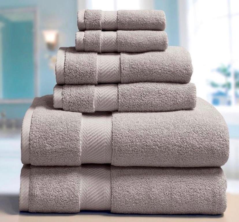 Gull Grey Bath Towel set, 6 in 1- 5 in 1- Medium- Large-Extra Large