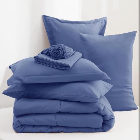Infinity Blue Duvet Set - 4 by 6, 6 by 6, 6 by 6, 7 by 7 Sizes, 4/6 Piece Soft Breathable and Durable Duvet, Bedsheet and Pillowcases Set