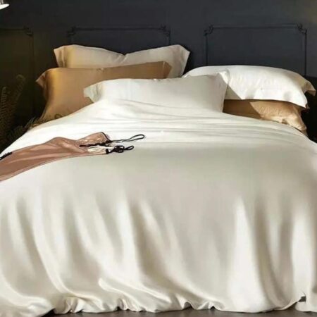 white silk bedding