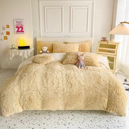Khaki Fur Duvet sets, Super Comfortable, Fluffy Soft and Very Lush 4 by 6, 6 by 6, 6 by 7, 7 by 7 Sizes
