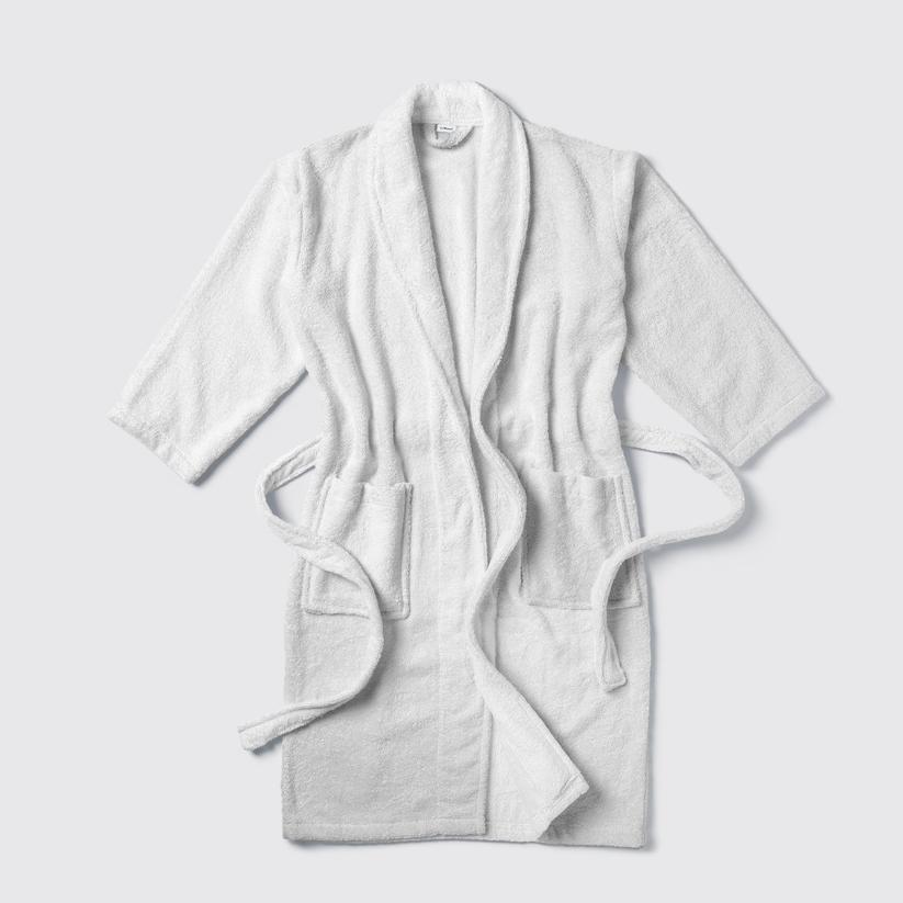 LA'MARVEL White Unisex Bathrobe, 100% Cotton Terry Soft and Absorbent Bathrobe for Home Hotels Spa Shortlet Perfect Gift