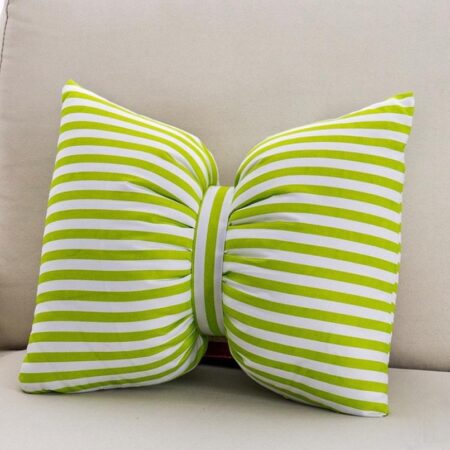 White Lemon Striped Fluffy Soft Throw Pillow- Super Beautiful Decorative Throw Pillow for Sofa, Couch, Bed, Living Room car