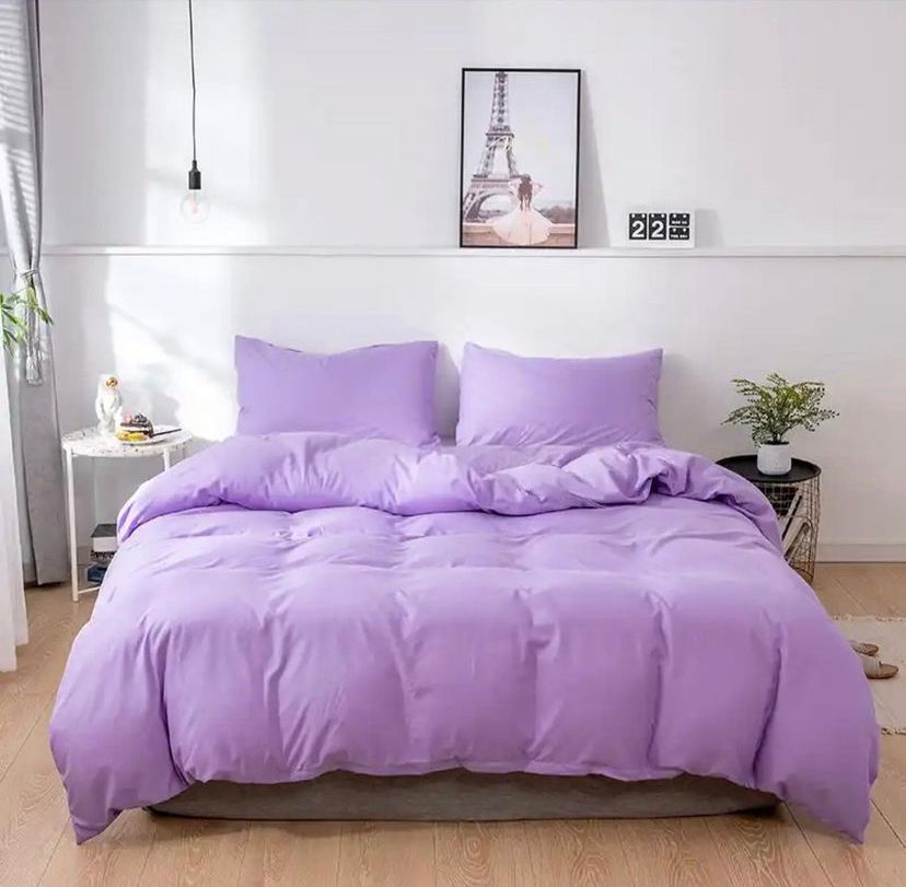 4/6 Piece Purple Duvet Set - All Season Soft and Breathable Cozy Duvet + Bedsheet and Pillowcases Set, (Sizes: 4 by 6/ 6 by 6/ 6 by 7/ 7 by 7)