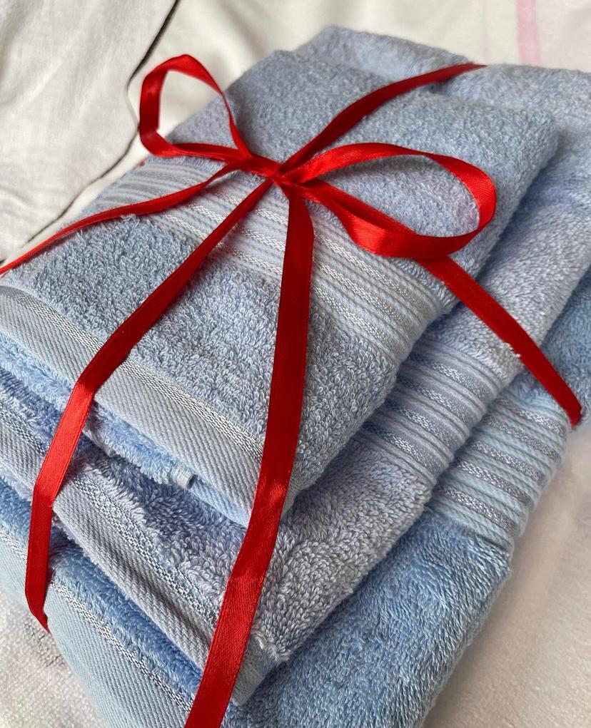 3in1 Soft and Absorbent Cotton Towel Set, Daily Use Sets Includes 1 Bath Towel, 1 Gym Size and Hand Essential Plush Towels Perfect Gift - Image 4