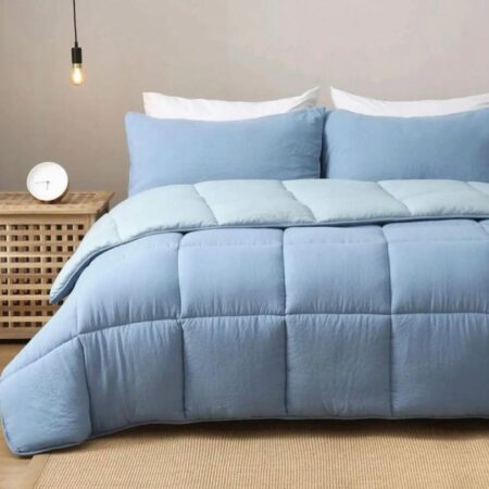 Light Blue Duvet set - High-Quality Fabric, Complete Bedding Set Breathable and Lightweight Super Soft Perfect Gift