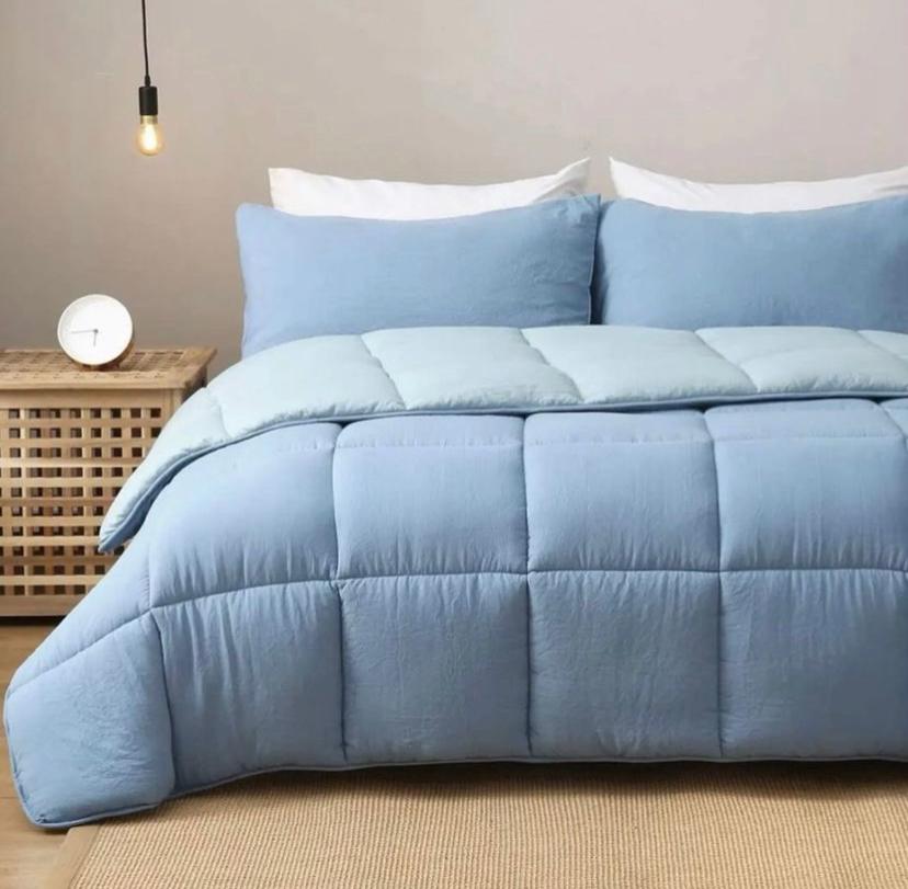 Light Blue Duvet set - High-Quality Fabric, Complete Bedding Set Breathable and Lightweight Super Soft Perfect Gift