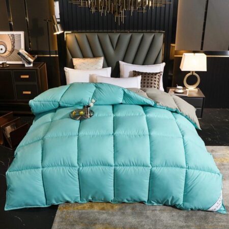 Light Blue Double Padded Soothing Duvet Set, Fluffy Soft, Skin Friendly and Padded Durable Double Duvet +Matching Pillowcases and Bedsheet Set (Sizes: 4 by 6, 6 by 6, 6 by 7, 7 by 7)