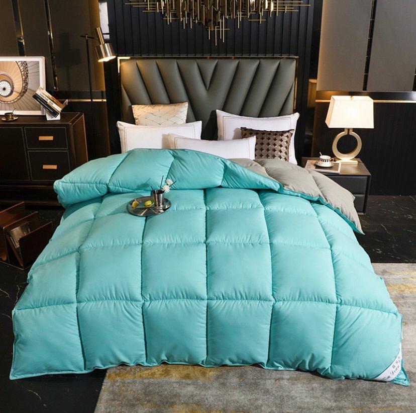 Light Blue Double Padded Soothing Duvet Set, Fluffy Soft, Skin Friendly and Padded Durable Double Duvet +Matching Pillowcases and Bedsheet Set (Sizes: 4 by 6, 6 by 6, 6 by 7, 7 by 7)