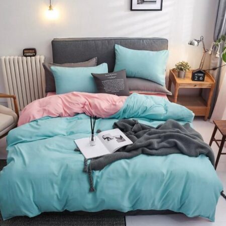 Light Blue Reversible Duvet Set Available in 4 by 6, 6 by 6, 6 by 7, 7 by 7