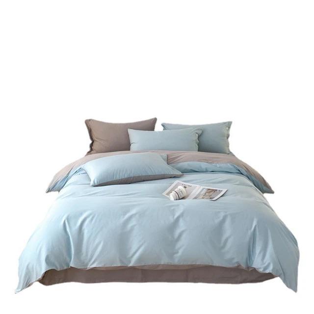 Premium Quality Cotton Complete Light Blue and Grey Duvet Set, 4-6 Pieces All Season Bedding Set(1Duvet, 1Bedsheet and Matching Pillowcases) 4 by 6, 6 by 6, 6 by 7, 7 by 7 - Image 5