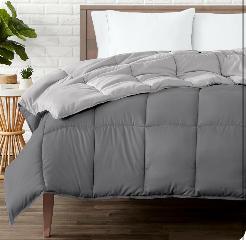 Super Soft Grey and Light Grey Reversible Duvet Set, 4 by 6, 6 by 6, 6 by 6, 7 by 7 Sizes