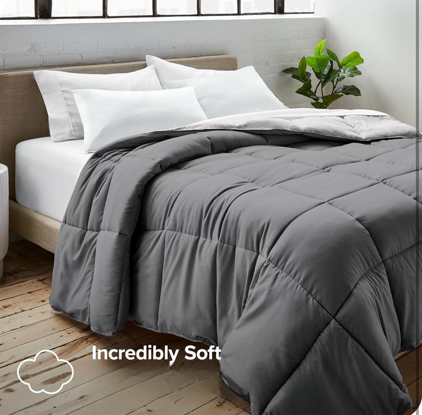 Super Soft Grey and Light Grey Reversible Duvet Set, 4 by 6, 6 by 6, 6 by 6, 7 by 7 Sizes - Image 5